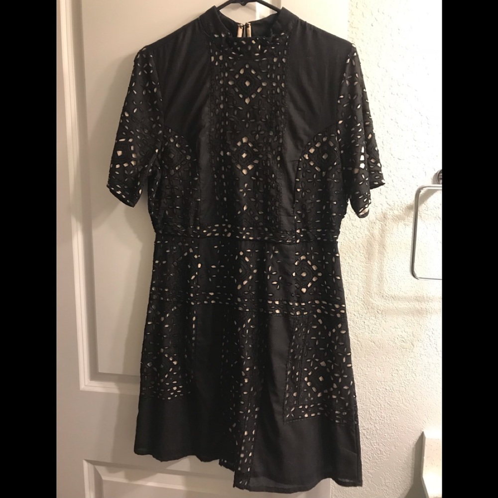 NWT Anthropologie Eyelet Black Dress